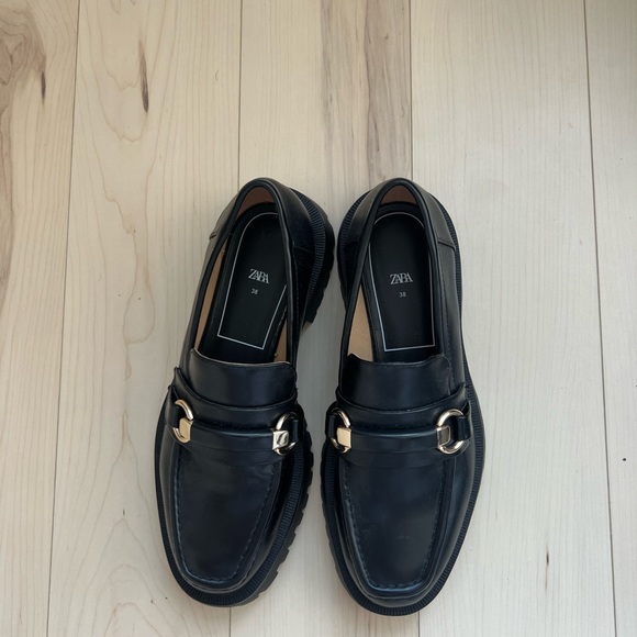 Zara Low Heel Lug Sole Loafers 7.5 - Picture 4 of 6